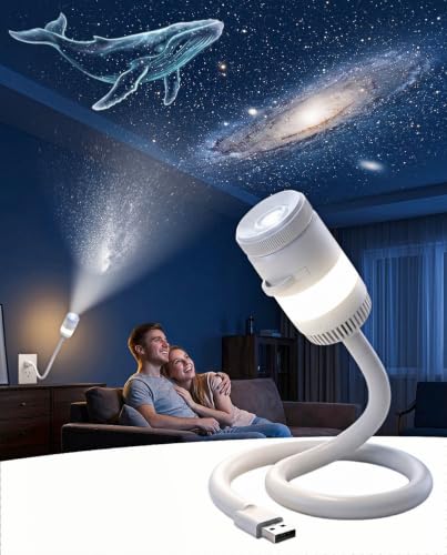 Image of Upgraded Plug Play Galaxy Star Projector Night Light, HD Ocean Wave Starry Sky Projector, 360°Adjustable USB Ceiling Projector, Lamp for Bedroom Home Car Decor