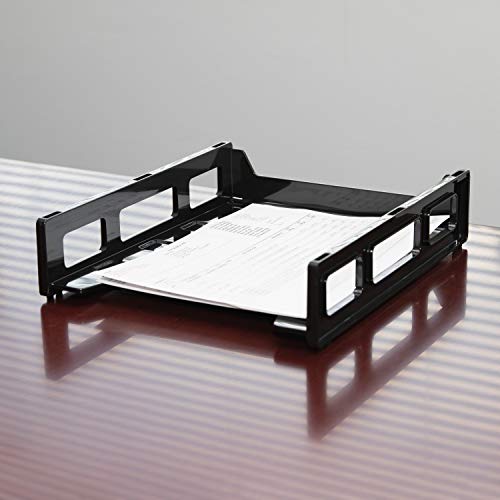 Bac à courrier empilable Business Source noir 62884 rangement bureau horizontal