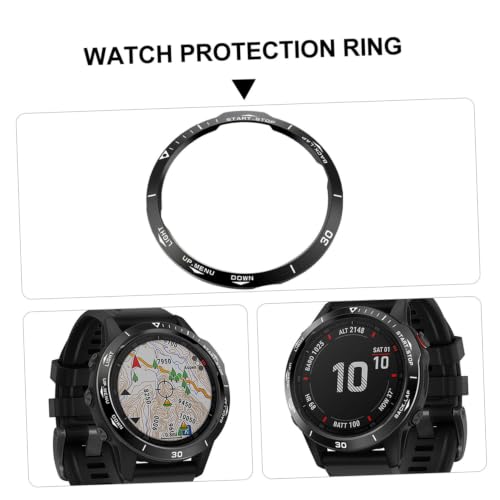 Anillo de bisel metálico para reloj 6X en acero inoxidable negro 7