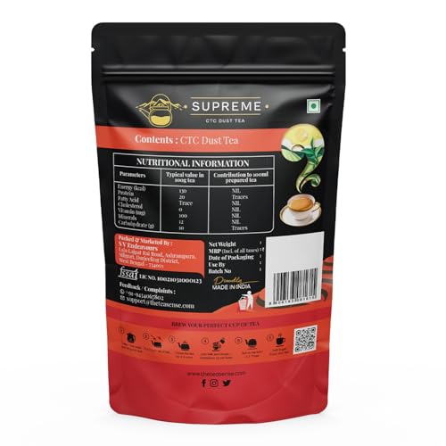 Image of TEA SENSE Supreme Dust Tea Powder | 250 g X 2 Pouch | Premium & Strong Assam Chai | Rich Flavour & Kadak Taste | Chaipatti