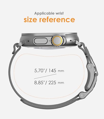 Image of Aulumu A11 Mag Buckle Slim Band Designed for Apple Watch Band | for Apple Watch Ultra2 /Apple Watch Ultra 49mm, Series 9 /8 /SE2 /7 /6 /SE /5 /4 /3 /2 /1 45mm /44mm /42mm | Stainless Steel Magnetic Clasp Band
