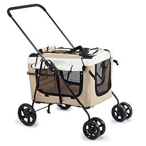 display4top Haustier Reisen Kinderwagen Hund Katze Kinderwagen Kinderwagen Jogger Buggy mit Sperren Reißverschlüsse Plüsch Haarkissen 2 X Innenraum Luftigen Windows Schiebedach reduziert Angst