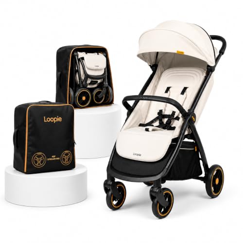 Loopie Hop | 0-4 Years | Sun Protection Canopy | Stroller Bag | Ivory Marble-image-5
