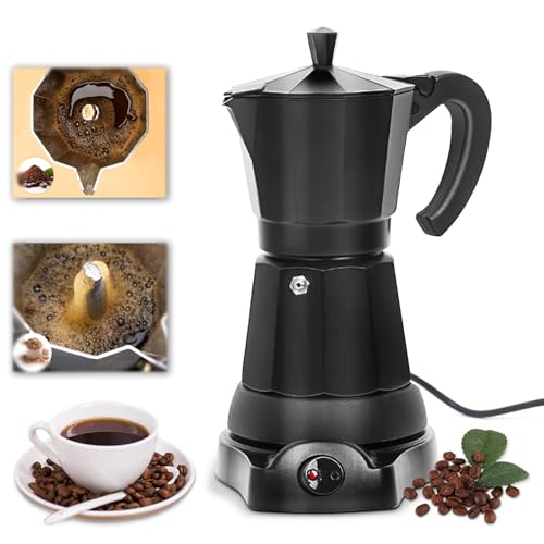 XoTiq Espresso Machine, Coffee Pot Electric Coffe Maker 6 Cup, Capsule Coffee Pod Machine, Cold Hot Brewing Single-Serve Coffee Maker, Coffee Machine Electric Moka Maker, Hotel Kitchen Coffee Machine