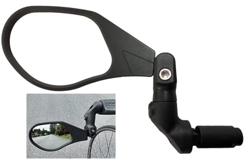 Hafny New Bar End Bike Mirror, Hd Automotive Grade Glass Lens, Large Surface, Shatterproof, Multi-Angle Adjustable, E-Bike Mirrors (Hf-M903Rb-Fr08) (Hf-M903Ls-Fr08 (Left Side, Silver Glass)) #TOP1