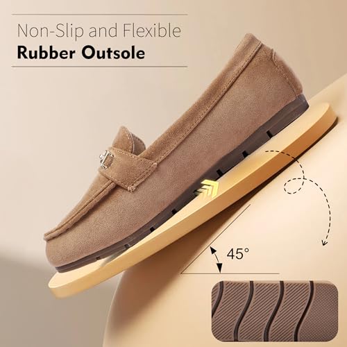 Image of Loafers for Women Comfortable Slip On Flats with Memory Foam Insole for Daily Wearing