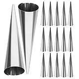 Housoutil Molde para Croissant Forma de Cuerno de Acero Inoxidable 20 Piezas Antiadherente Tamaño Grande Adecuado para Repostería Casera y Profesional para Rellenos Cremosos y Horneado