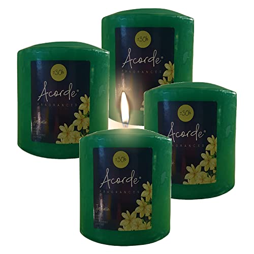 4 x Weihnachtskerze - Weihnachtsdekoration für Zuhause, Tischlampen, Kiefernbaumkerzen im Yankee Stil (YASMIN x4) Cover