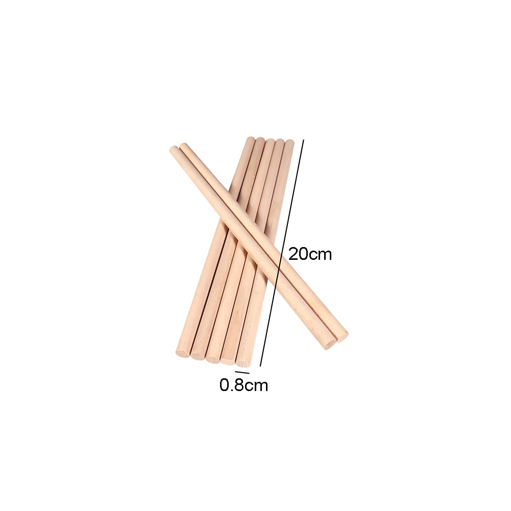 Wooden Dowel Rods 20PCS Wood Sticks Wooden Dowels For Birch Wood 1/4" X 10 - View #6