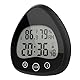ALLOMN Badezimmer-Uhr, LCD-Digital-Duschuhr Wecker Wasserdicht Touch-Steuerung ℃/℉ Temperatur Luftfeuchtigkeit Countdown-Timer, 3 Montagemethoden, Batteriestrom (Tropfen Schwarz)