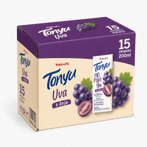 Suco Tonyu Uva Yakult C/15 unid. - Base de Soja - S/Glúten - 200 ml
