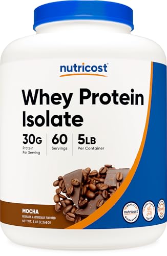 Image of Nutricost Whey Protein Isolate (Mocha) 5LBS - Gluten Free & Non-GMO