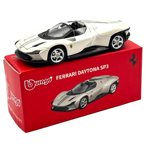 Image of Bburago 1:64 Scale Ferrari Series Model Collection Race Diecast Metal Model Car (Daytona SP3 White)