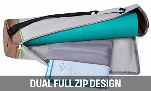 Heathyoga Yoga Mat Bag Full-Zip Exercise Yoga Mat Carry Bag - Multi-Functional Inner/Outer Storage Pockets & Adjustable Shoulder Strap - 28” X 7” Yoga Bag Fits Most Yoga Mat Sizes #TOP3