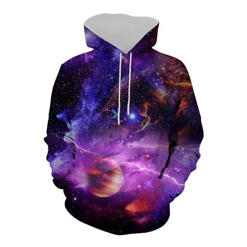 Sweat à capuche imprimé graphique homme avec motif étoilé pull décontracté coton doux