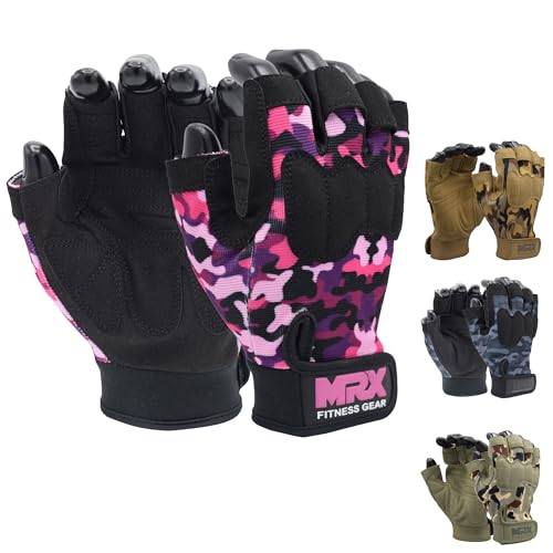 MRX Workout Gloves for Men and Women – Breathable, Snug-Fit Exercise Gloves for Weight Lifting, Cycling, Gym Training & Outdoor Activities|Pink S