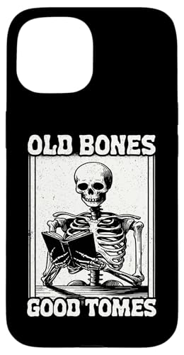 Old Bones Good Tomes Book Lover Bookworm �X�P���g���u�b�N �X�}�z�P�[�X iPhone 15 �p