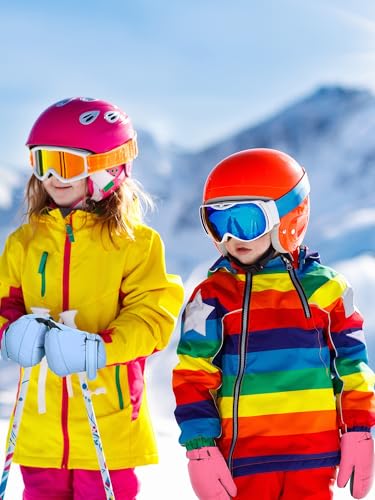 Image of SATINIOR Kids Snow Mittens Waterproof Winter Ski Gloves Warm Thicken Snow Gloves for Girls Boys