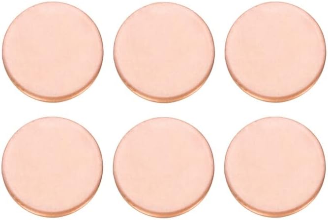 6 Pack Copper 1/2" Circle 24 Gauge Blanks Jewelry Making Metal Forming Stamping Embossing Etching Blanks