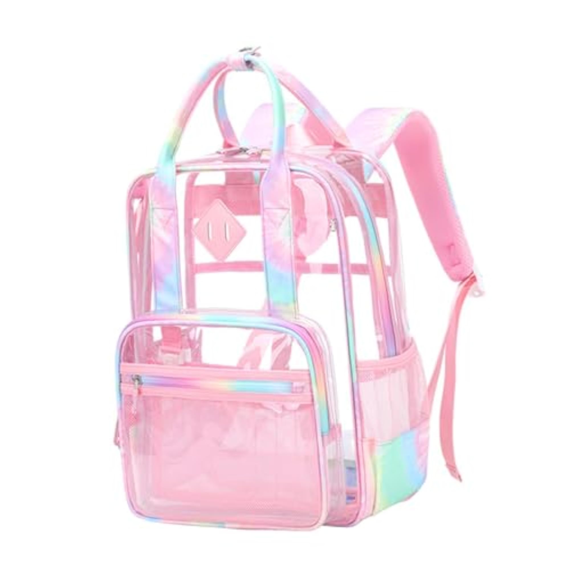Transparent PVC Clear Laptop Backpack for Teens, Colorful