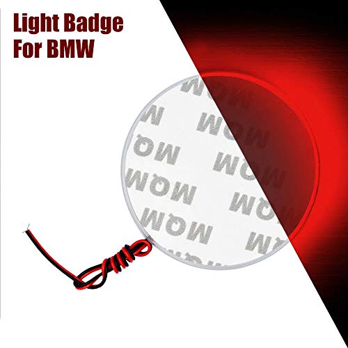Riloer Car Light Badge Sticker, 82mm LED Badge Emblem Lamp Sticker for Auto Vehicle, Red - Image 2