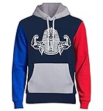 Koyotee Men's Buff Pharaoh Navy Color Block Pullover Hoodie Sweater X-Large