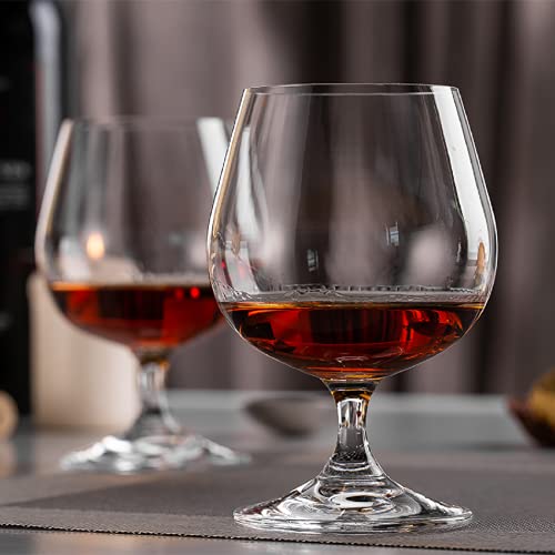 Image of 260 ML Classic Brandy Glasses Wine Glasses, Ultra-Thin Small Stem Crystal Clear Glass (260ml, Set of 6) (Set of 02)