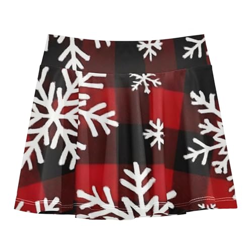 White Snowflakes Red Black Plaid Athletic Shorts for Girls Skorts Tennis Skirts for Kids Purple Butterfly Skirt 3t