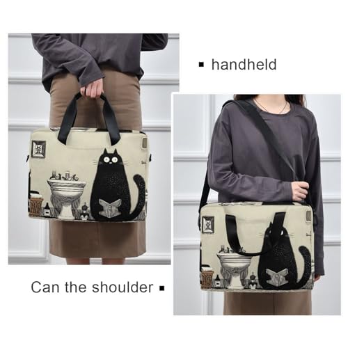 Maletín para portátil con estampado de gato divertido miniatura 2