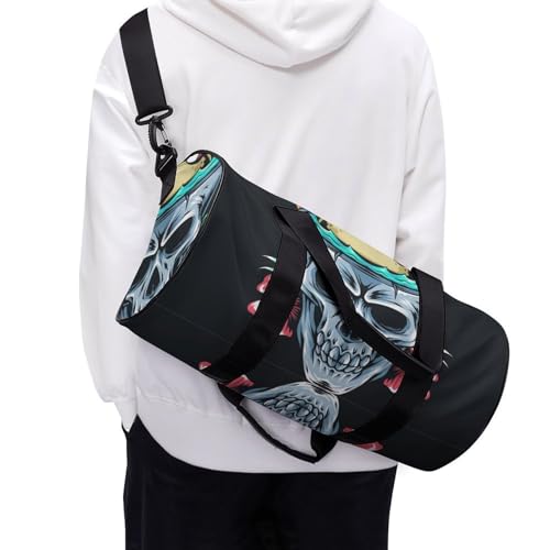 Duffel bag plage de crânes tropicaux compact pour voyage et fitness - 6