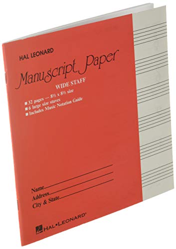 image for Hal Leonard Wide Staff Manuscript Paper (Red Cover) | Music Compositio