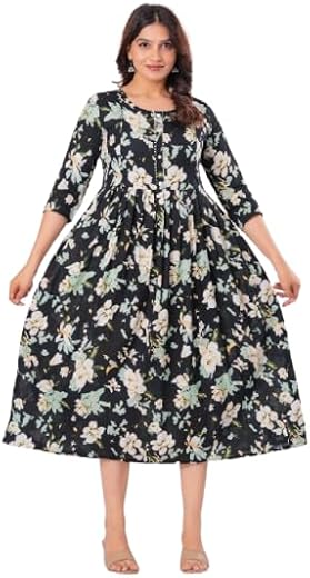 Women's Maternity Gown with Both Side Zip Dress with Adjustable Dresses Pregnancy Gown with Two Side Hidden Zip ASG_01_NG_...
