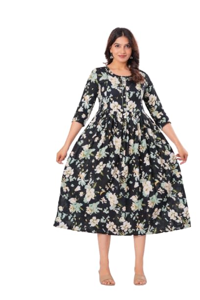 Women's Maternity Gown with Both Side Zip Dress with Adjustable Dresses Pregnancy Gown with Two Side Hidden Zip ASG_01_NG_...