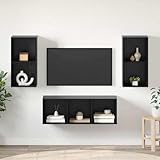 Matériau: Bois d'ingénierie Générique Ensemble de Meubles TV 3 pcs Chêne Noir 37 x 37 x 107 cm,Meubles, Meubles TV, Noir (Poids 45.3KG)
