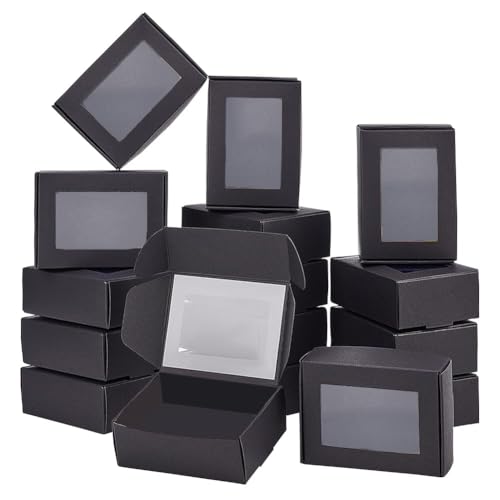 BENECREAT 30er Pack Kraftpapierboxen mit Fenster