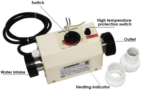 Miniatura 2 de Canglan Technology calentador eléctrico de la piscina del calentador de agua de la bañera del balneario del termóstato de la piscina de 220V 3KW