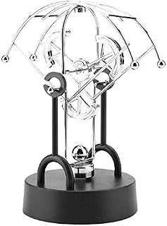 Hztyyier Electronic Perpetual Motion 11*20 cm Bilateral Rotation Physical Swing Toy Newton's Cradle for Office Home Decoration(B103)