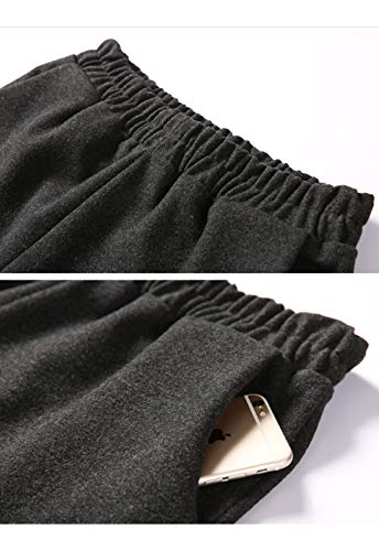 Flygo Ladies' Autumn and Winter Wool Blend Fleece Loose High Waist Wide Leg Casual Pants3