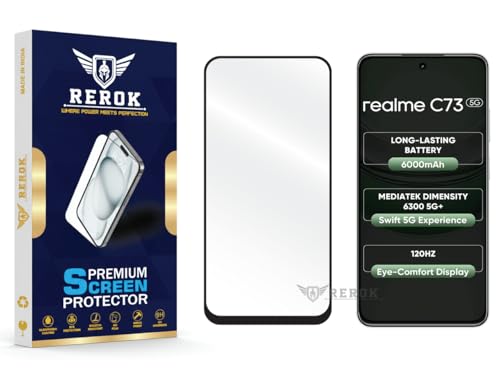Image of Gorilla Tempered Glass Screen Protector Compatible with Realme C73 5G [Pack of 1] | Edge-to-Edge, Bubble-Free, Case Friendly, Easy Installation Kit