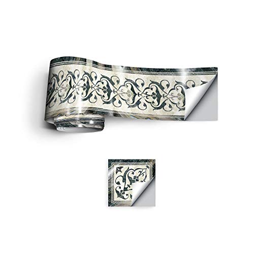 Selbstklebende Tapetenbordüre, klassisches Muster, für Küche, Badezimmer, Deckenpaneele, dekorative Zierleisten, PVC-Wandbordüre, Sockelleiste, Dado-Schiene, Fliesenbordüre, dekorativ, 10 x 300 cm