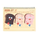 手帳 2026 スケジュール帳 2026年4月始まり 月間ブロック B6変型 ノートブックカレンダー・S/ブランチブラザー トースト マークス 26SDR-NB5-YE