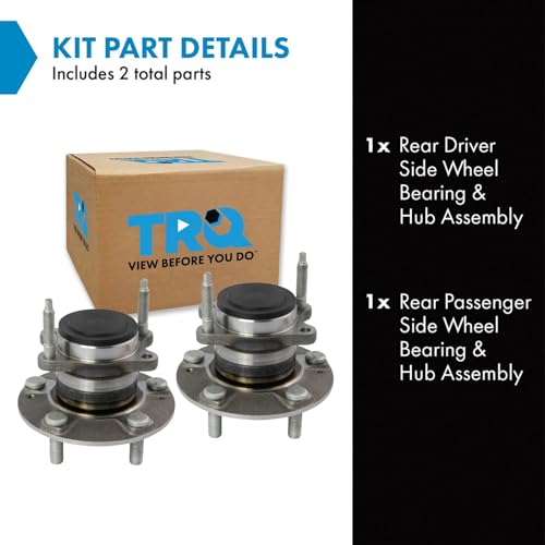 Image of TRQ Rear Driver and Passenger Side Wheel Bearing and Hub Assembly Set 2 Piece Compatible with 2010-2013 Kia Forte 2010-2013 Forte Koup