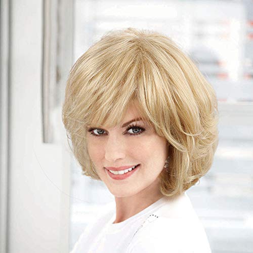 Emmor Blonde Human Hair Wigs for Women -Mixed Healthy Synthetic Fiber Layered Wig With Side Part,Natural Daily Use (Color 18/613)