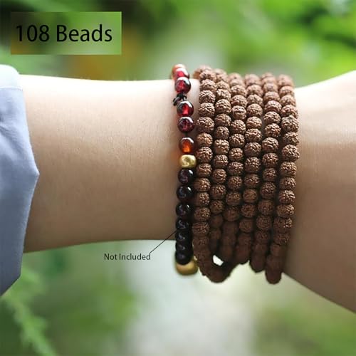 Rudraksha Japa Mala Prayer Yoga Meditation Blessing Buddhist Beads Necklace Bracelet3