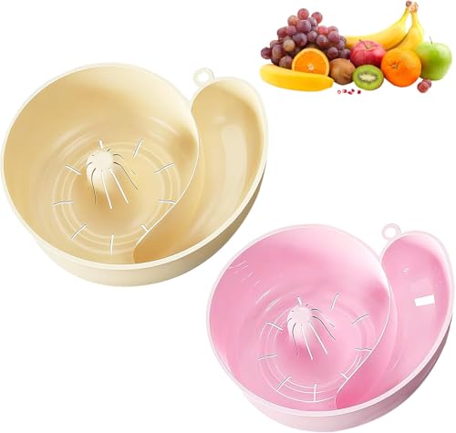 JUJUGEN 【新スタイル人気】 カタツムリ型水切りかご - 回転式フルーツ洗浄ボウル | 自動回転式野菜・果物洗浄機 3Dプリント自動野菜・果物洗浄機、ベリー洗浄ボウル かわいいカタツムリ型自動果物洗浄ボウル(ストレーナー付き) 家庭用、ピクニック、キ