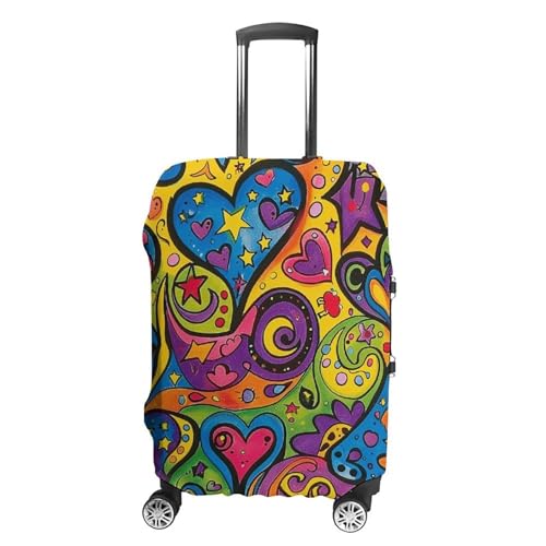 Carry on Luggage Cover Colorful Graffiti Pattern Suitcase Covers for Luggages Tsa Approved Travel Luggage Sleeve Protector Elastic Suitcase Protector Anti-Scratch Washable Fits 19-30 Inch Case -S