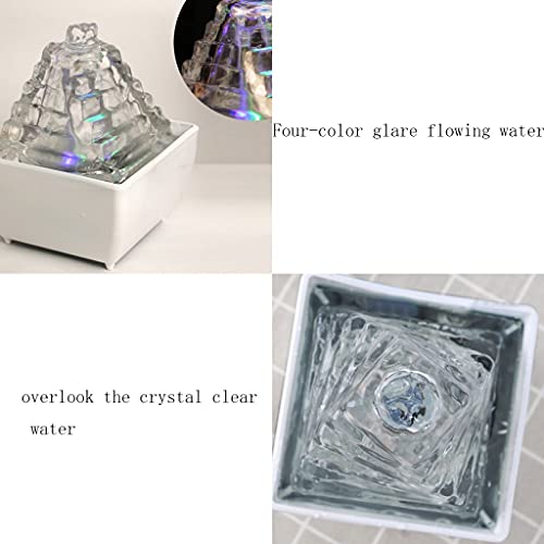 Creatieve en verse tafelvoningsfonteinwatervallen, desktop fontein luchtbevochtiger voor thuis woonkamer en kantoor Accessoires voor fonteinfonteinen in de tuin (Color : White, Grootte : USB plug) - Image 4