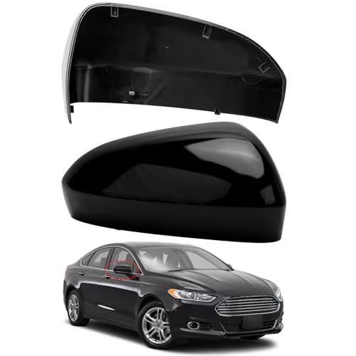 LOIYLLEN Passenger Side Mirror Cover Replacement for Ford Fusion 2013 2014 2015 2016 2017 2018 2019 2020 2021 2022 - Right Side Mirror Covers, Rear View Mirrors Cap Accessories Without Lamp, Black