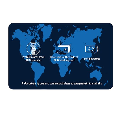 Image of SaiTech IT RFID Blocking Card for Credit Debit ID Card, Blue WM, 5 Pcs Blue