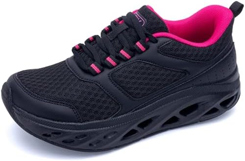 RomenSi Womens Arch Support Walking Shoes Wide Orthotic Plantar Fasciitis Tennis Sneakers Athletic Slip On Fashion Running Shoes Rosepink US 9